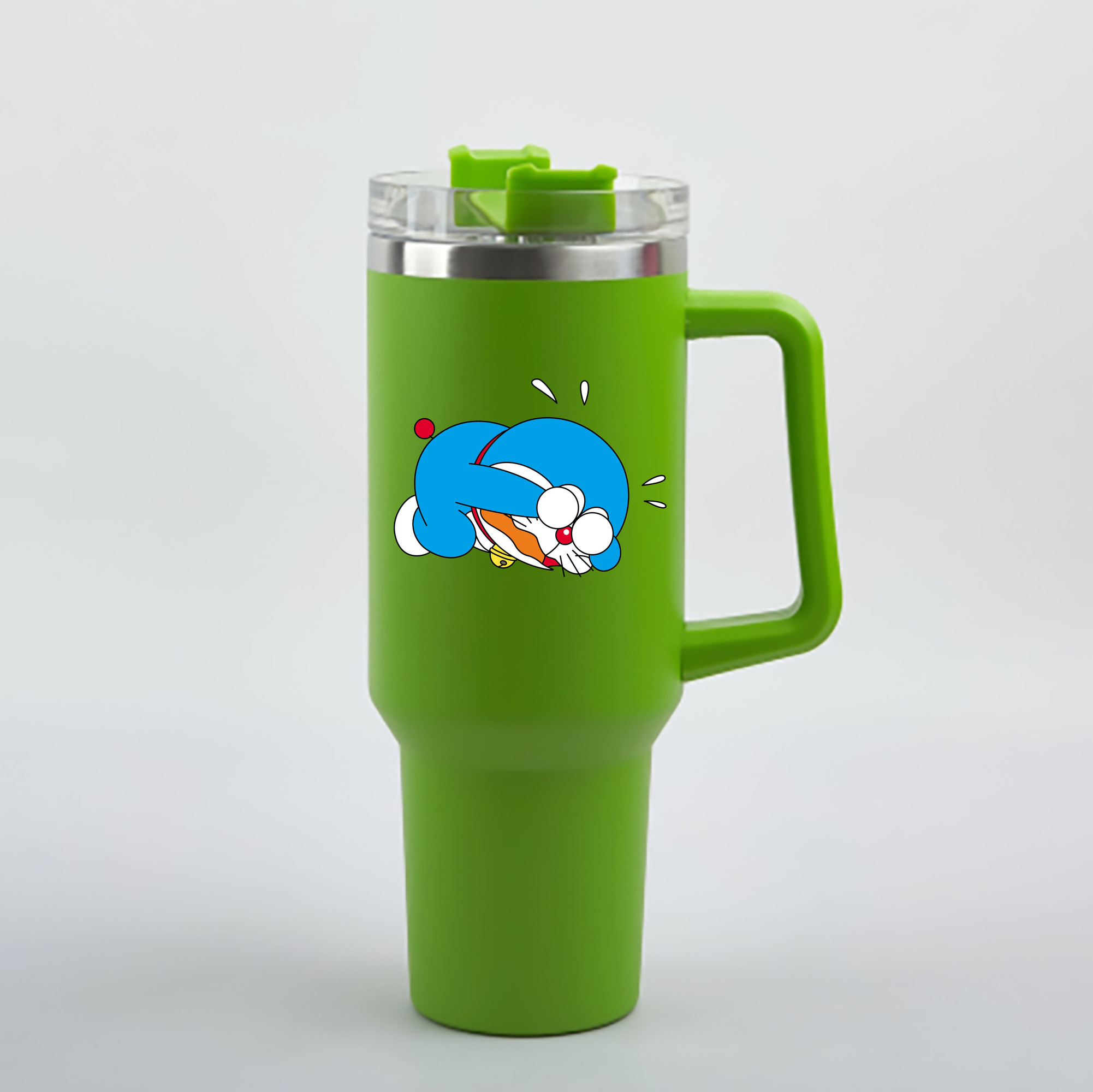 （画像用） ドラえもん Doraemon 1200mL車用タンブラー - クリスタルステッカー（プラスチックストロー付き）